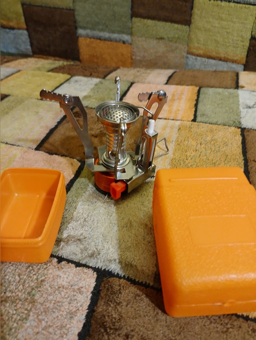 Compact Orange Camping Stove - Portable Play Accessory
